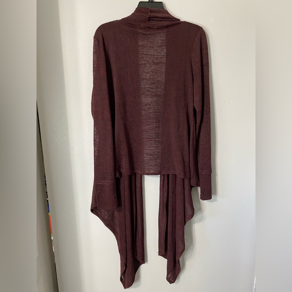 Jeans By Buffalo Open Front Cardigan Burgundy Siz… - image 3